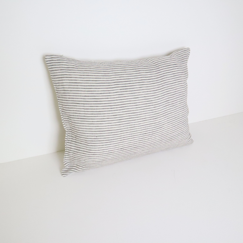LINEN STRIPE CUSHION OLIVE GREEN 50X40