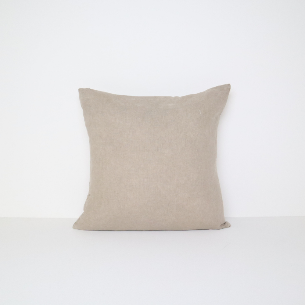 MASON BEE LINEN CUSHION STONE 45x45