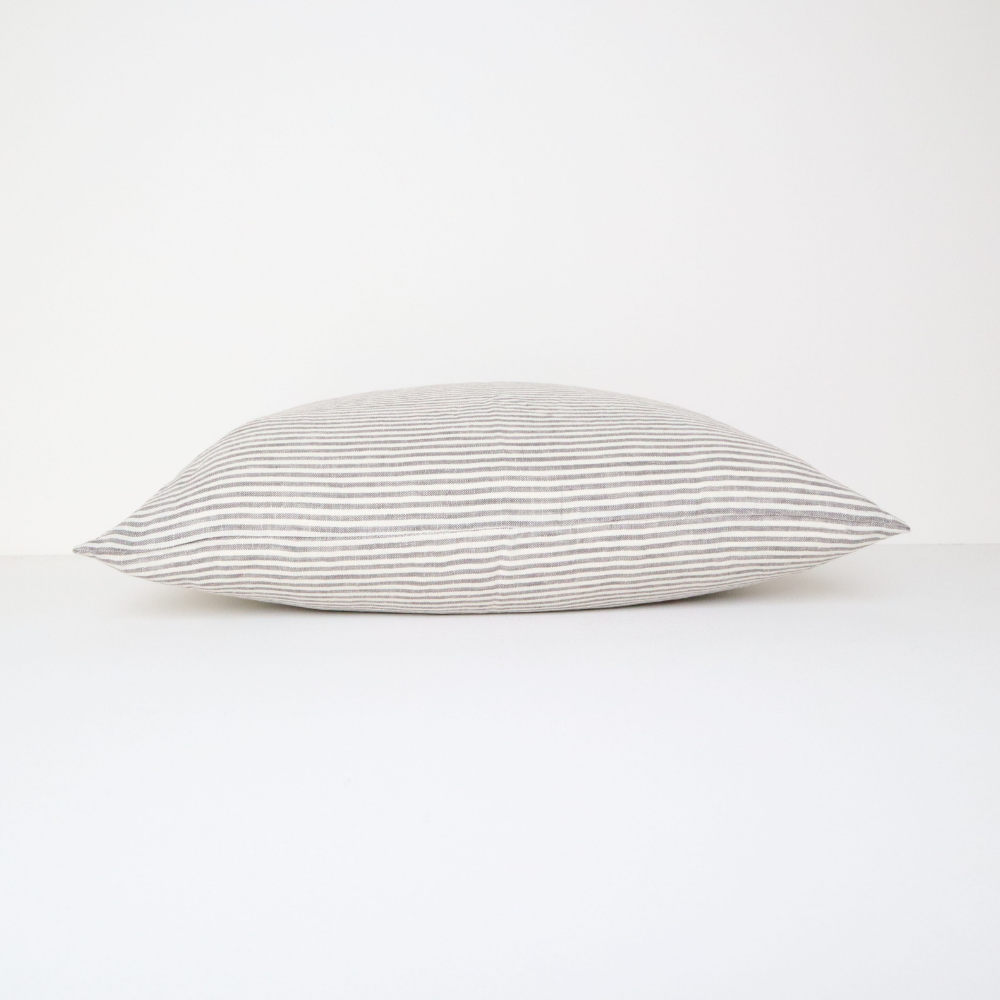 LINEN STRIPE CUSHION OLIVE GREEN 50X40