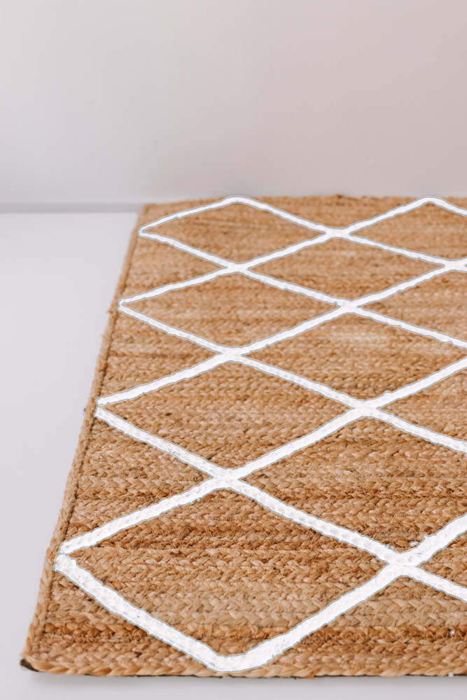 Diamond Jute Runner White - 80x300cm