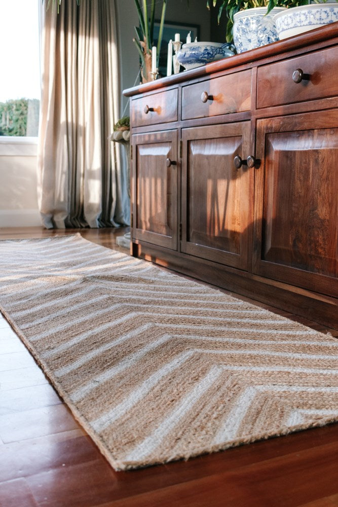 Chevron Jute Runner - 80x300cm