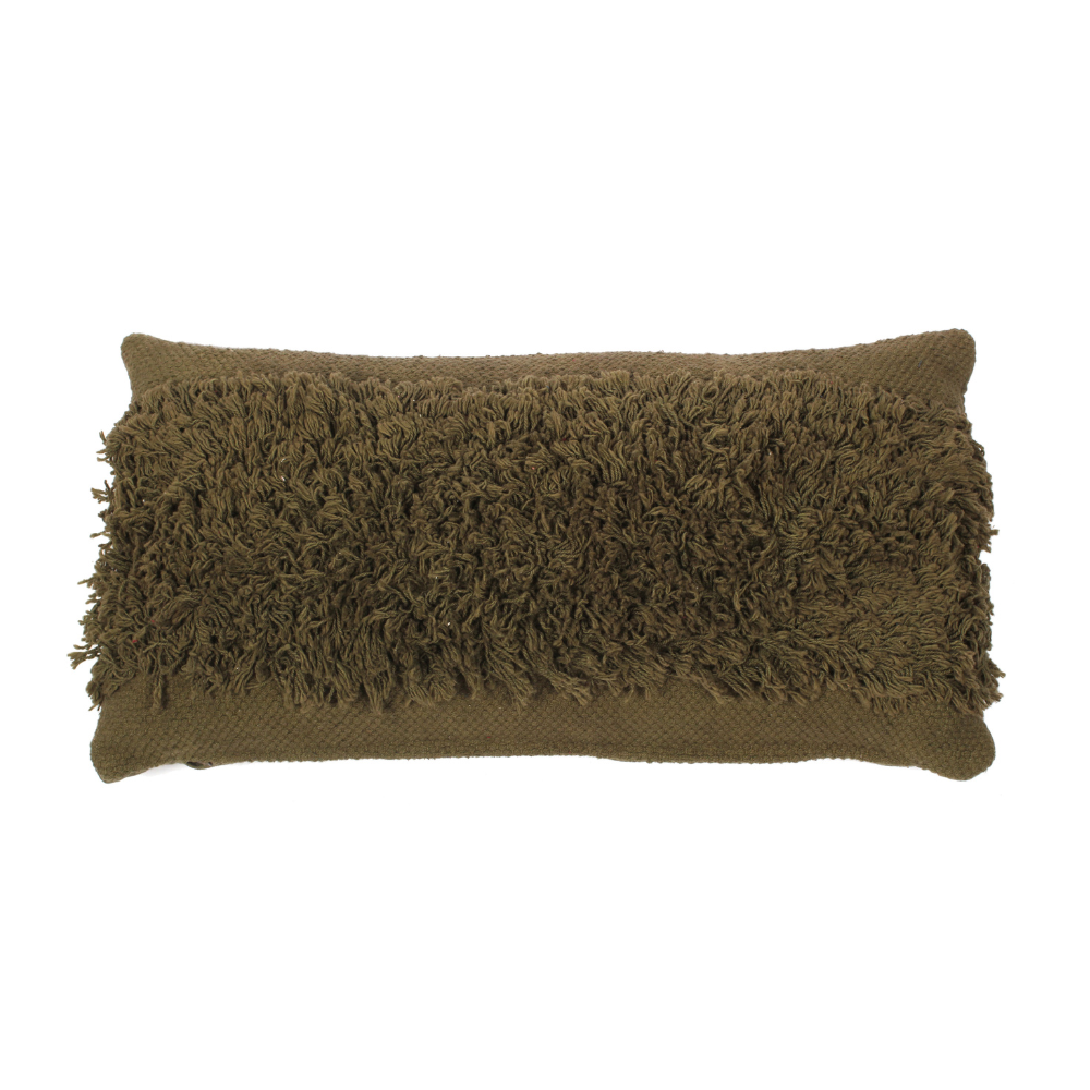 Shag Cushion Burnt Olive