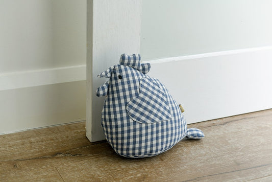 HENRIETTA GINGHAM DOORSTOP BLUEBERRY
