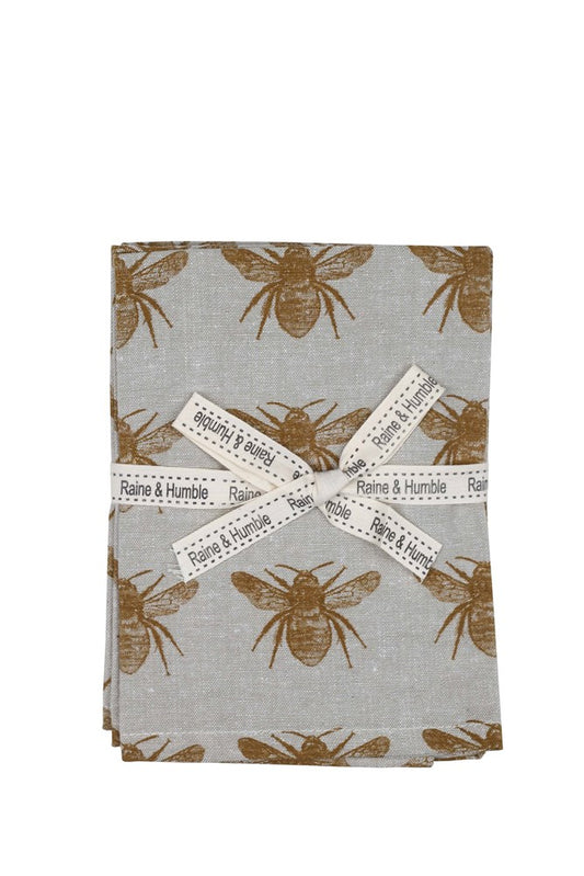 ABBY BEE NAPKIN SET/4 MUSTARD