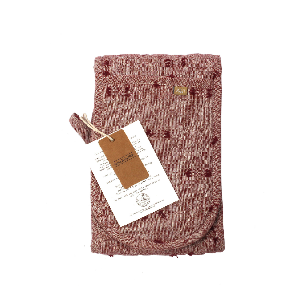 Tuft Double Oven Glove Ruby