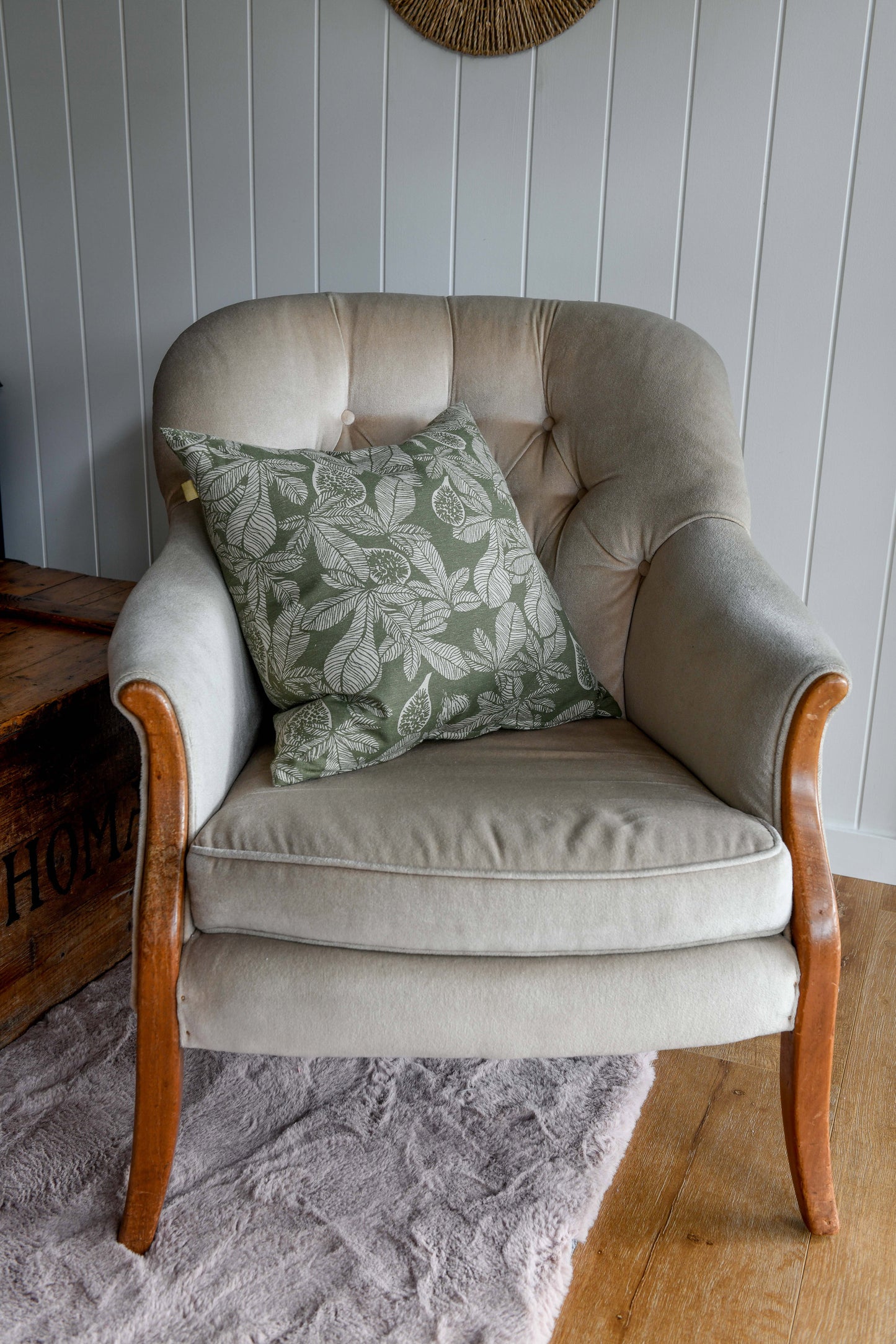 Fig Tree Cushion Burnt Olive