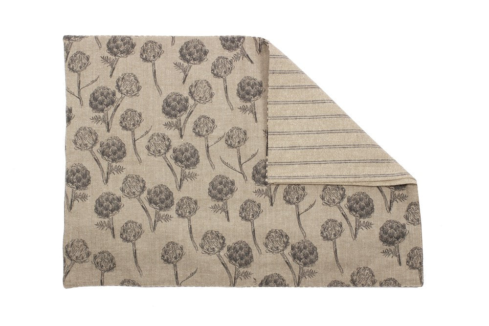 Artichoke Placemat Charcoal S/4