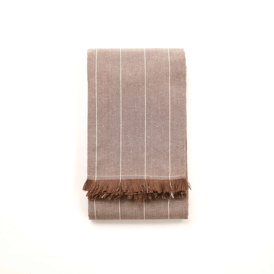 WILD STRIPE TABLECLOTH STONE