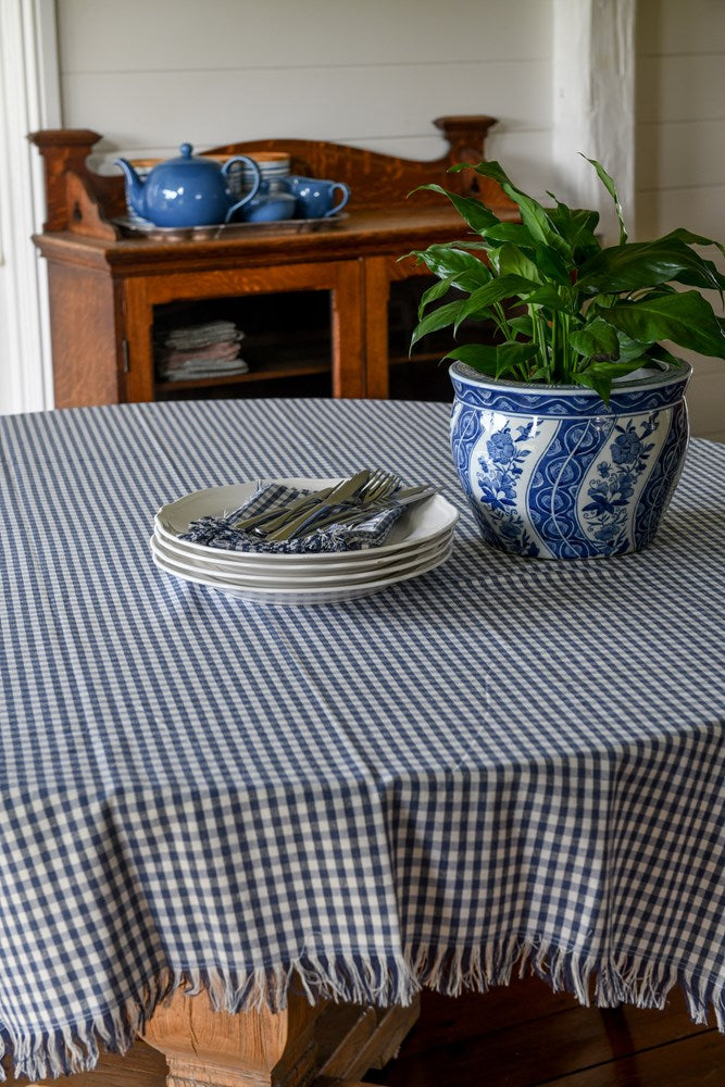GINGHAM TABLECLOTH BLUEBERRY 140x240cm