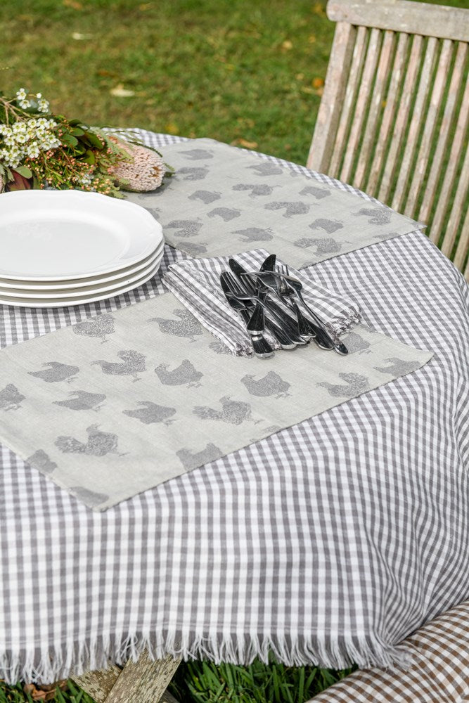 GINGHAM TABLECLOTH ASH 140x240cm
