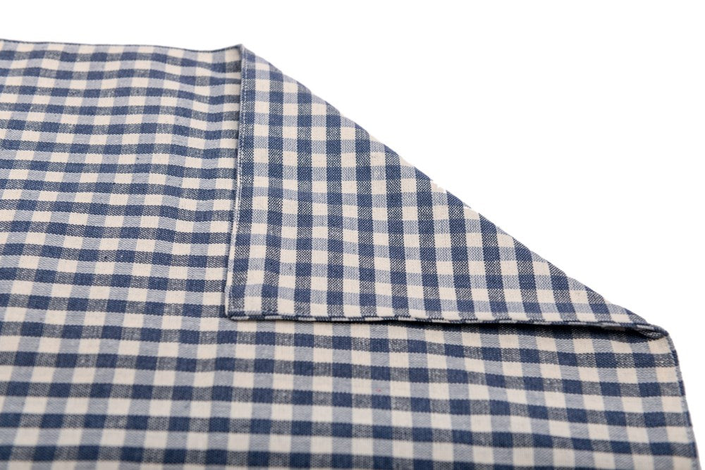GINGHAM TABLE RUNNER BLUEBERRY