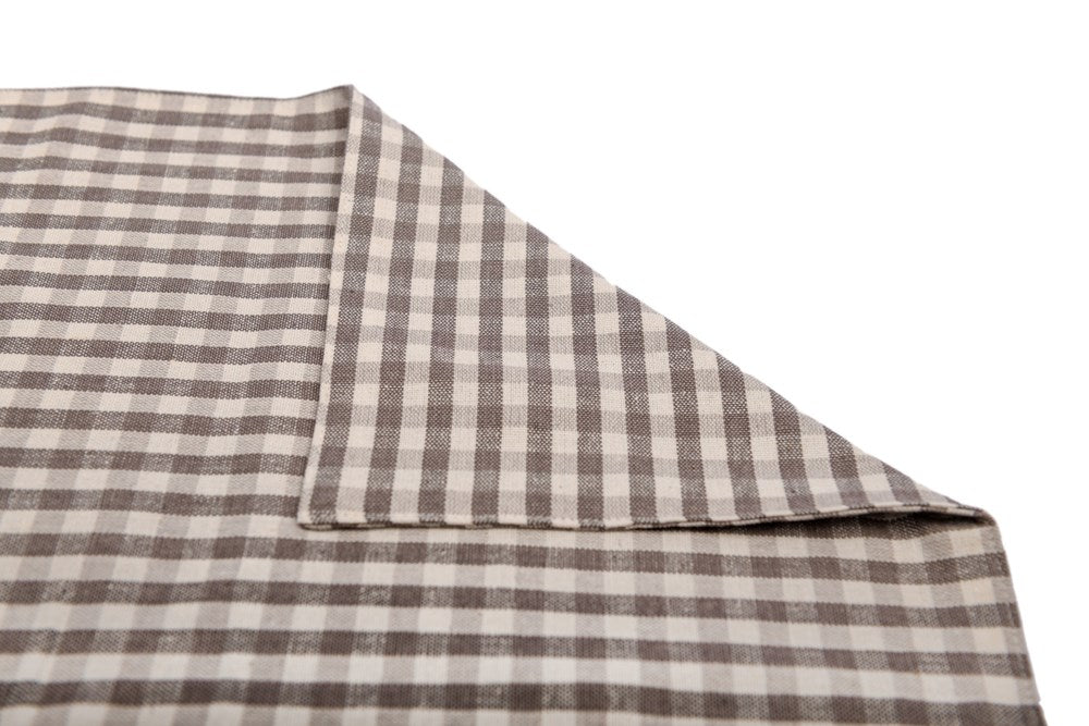 GINGHAM TABLE RUNNER ASH