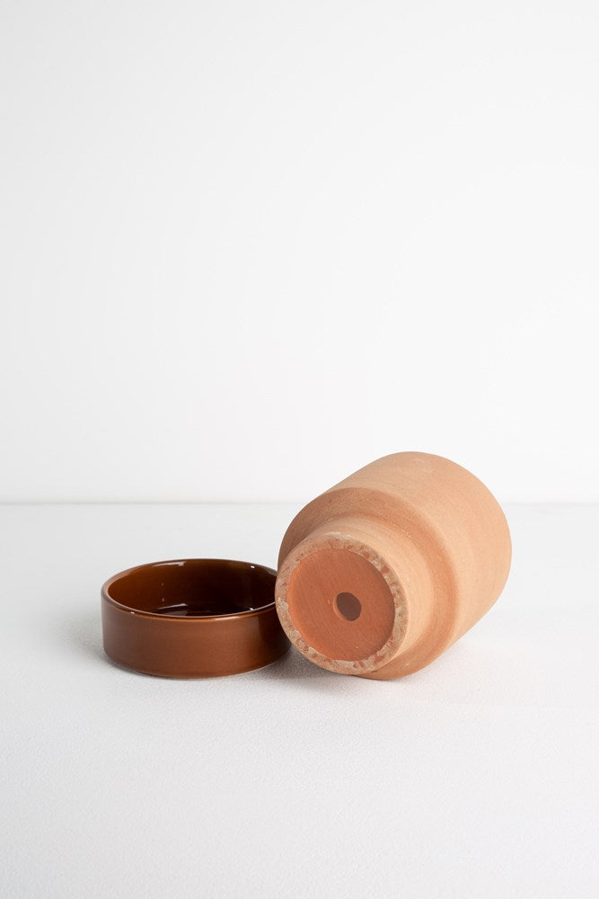 Grace Planter Small - Rose Terracotta and Soil