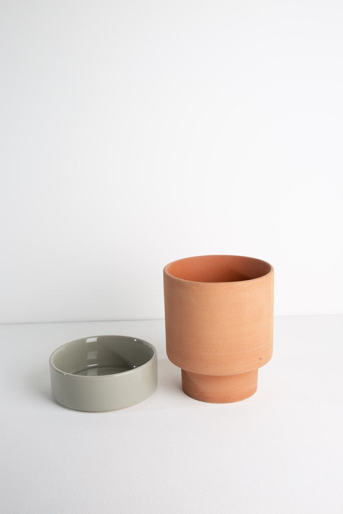 Grace Planter Large - Rose Terracotta and Sage