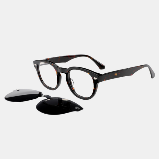 Clipon Reading Sunglasses Acetate - Black +1.5