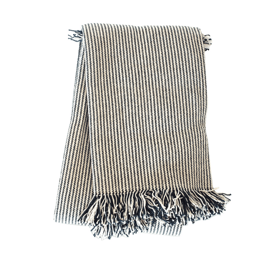 Pin Stripe Throw Dk Slate 130x170