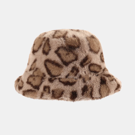 Animal Print Bucket Hat - Beige