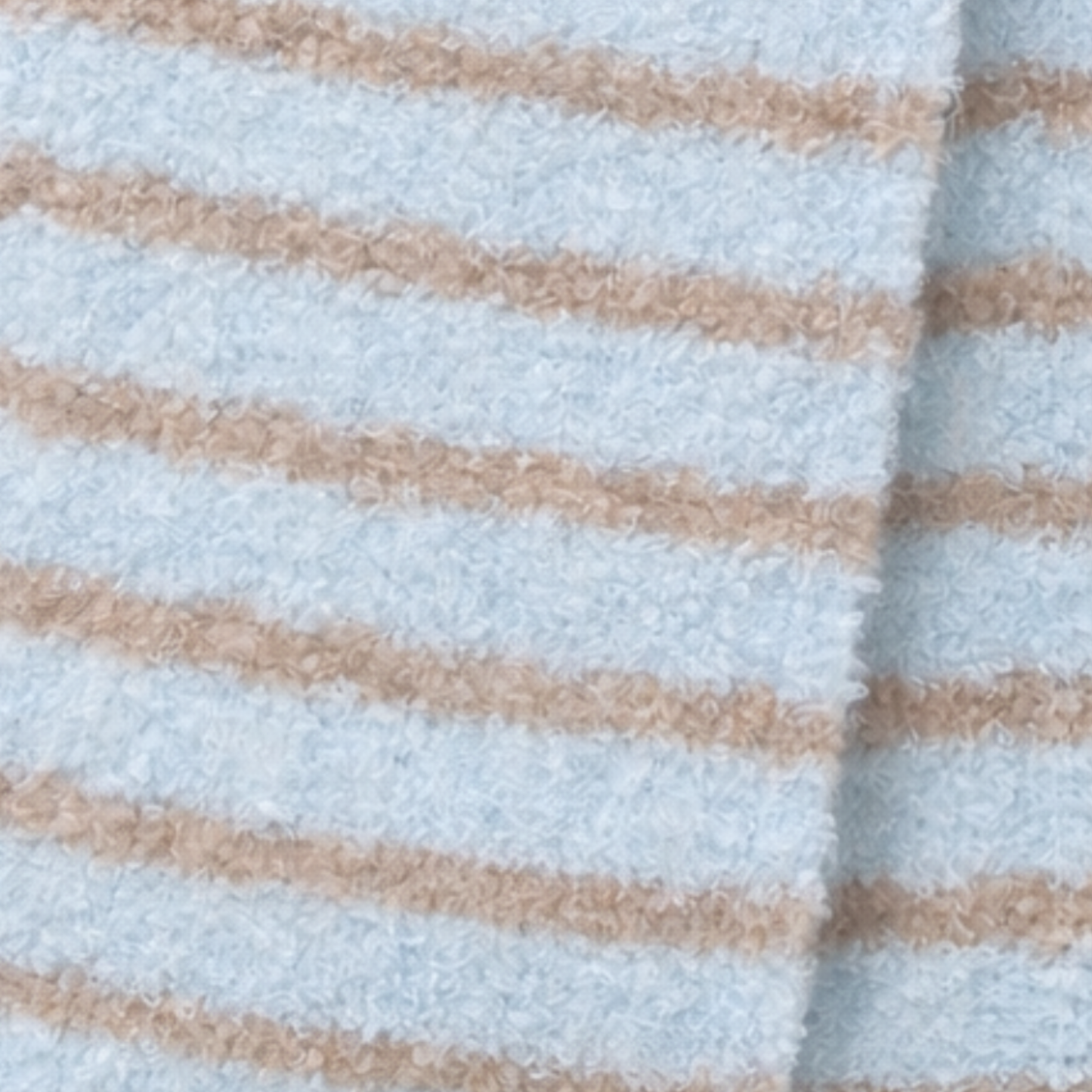 Elyra Knitted Scarf - Blue Taupe Stripe