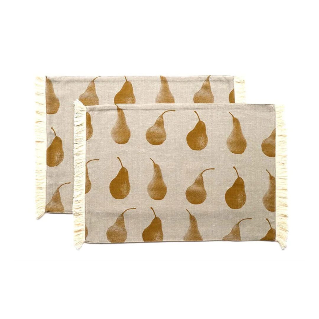 PEAR PLACEMAT S/4 MUSTARD