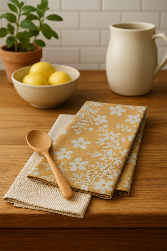 Myrtle Tea Towel Pack 2 Honey