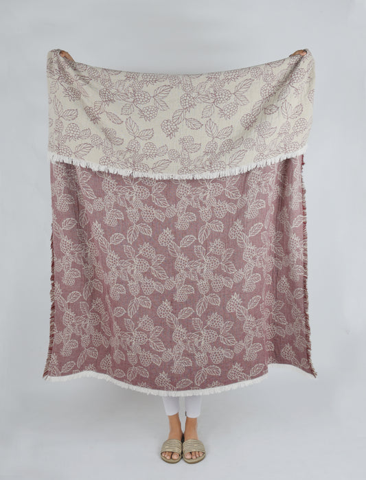 BERRY JACQUARD THROW RED