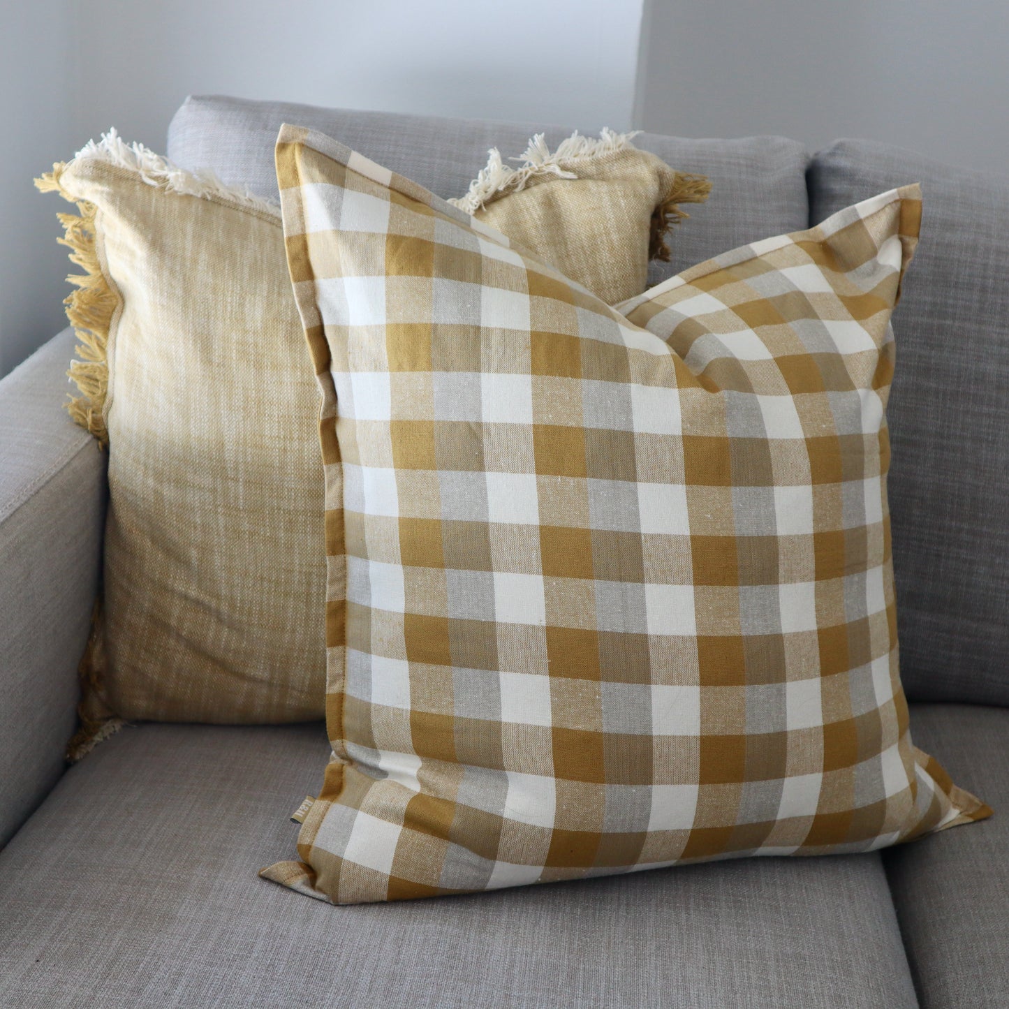 Double Check Cushion Yellow Sunset 50x50cm