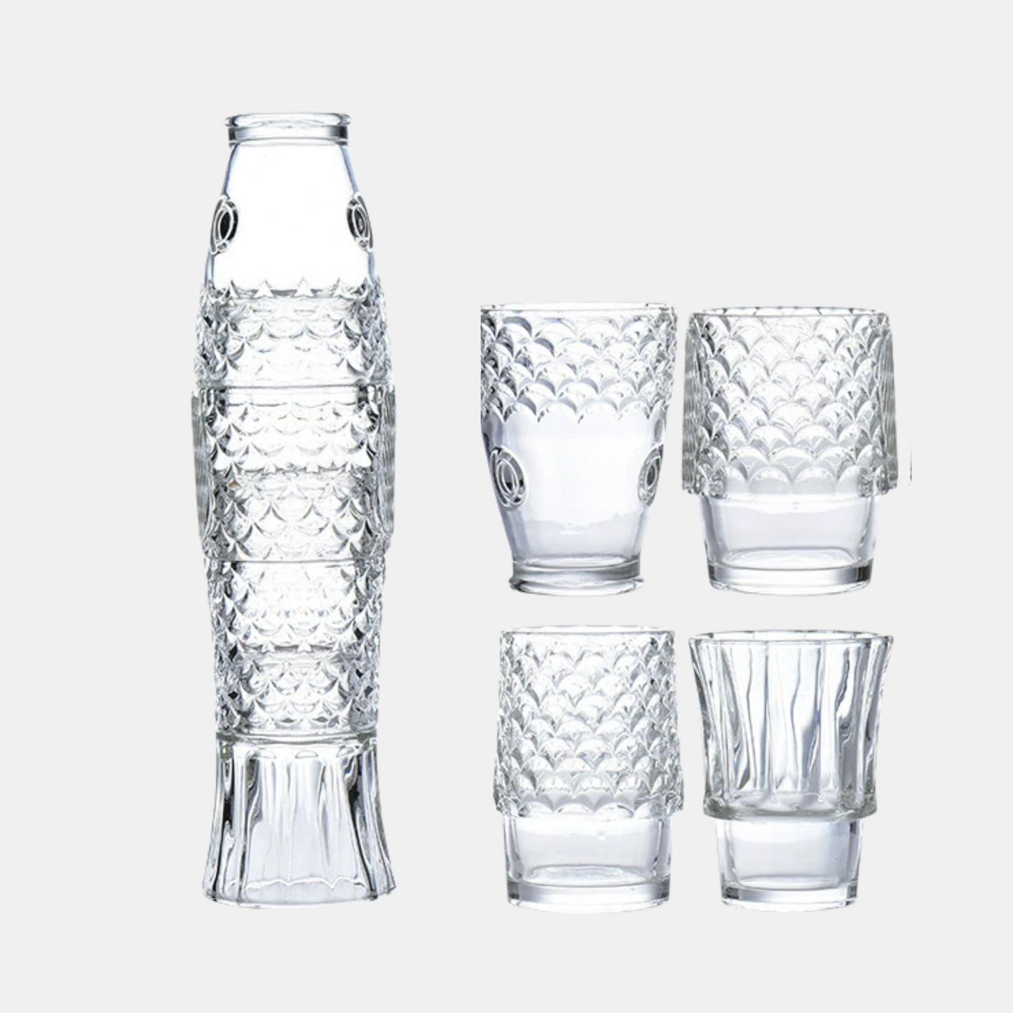 Fish Stackable Tumblers S4 - Clear