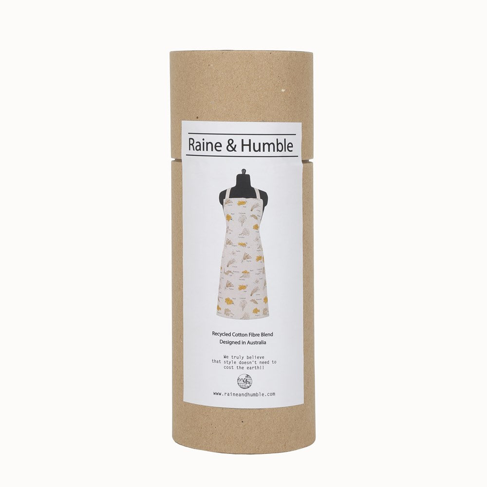 Herb Print Apron Mustard