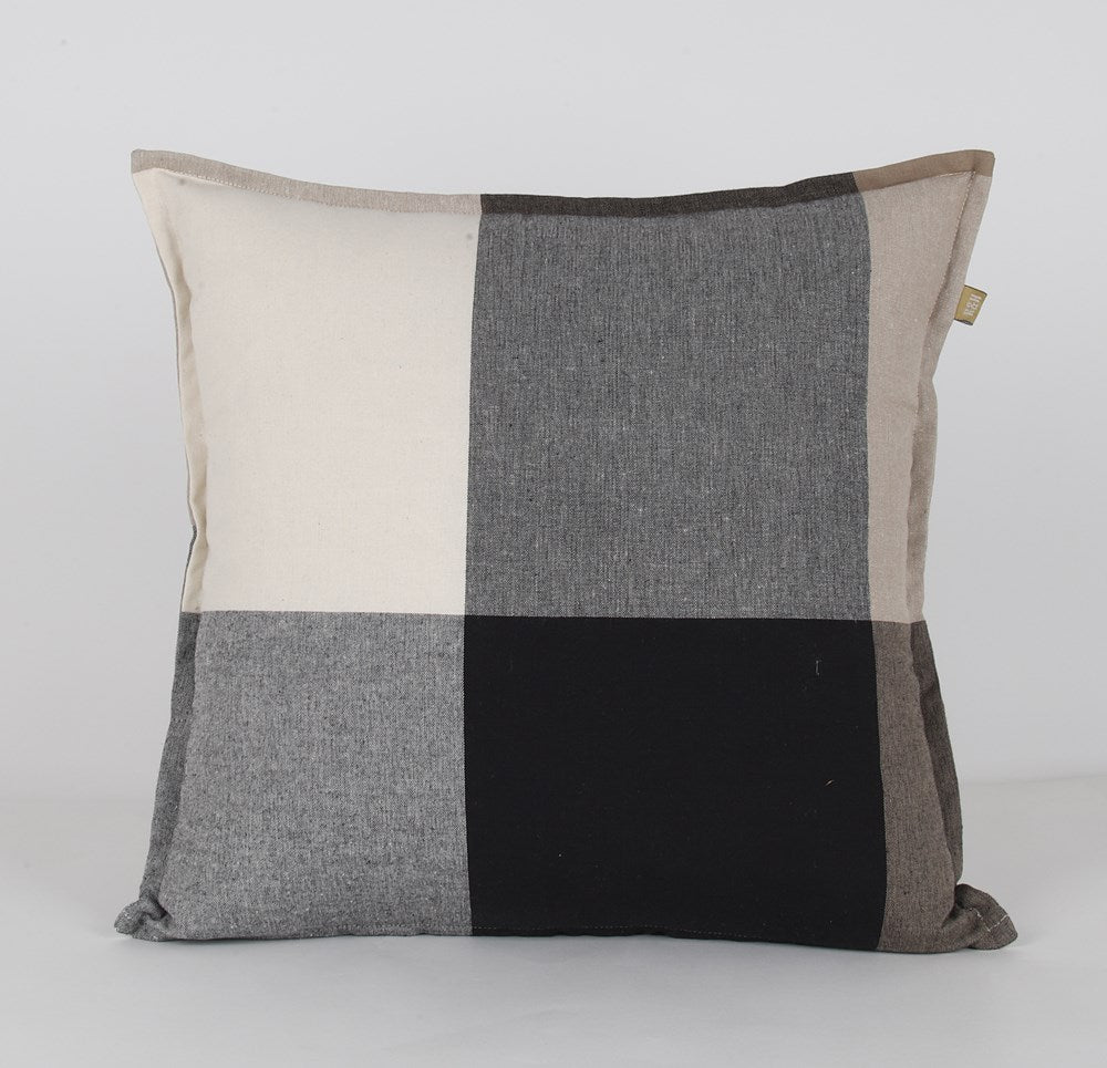 Giant Check Cushion Black 60x60cm-PREORDER