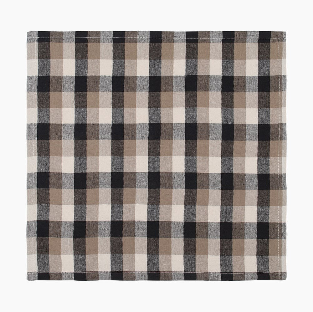 Giant Check Napkin S/4 Black