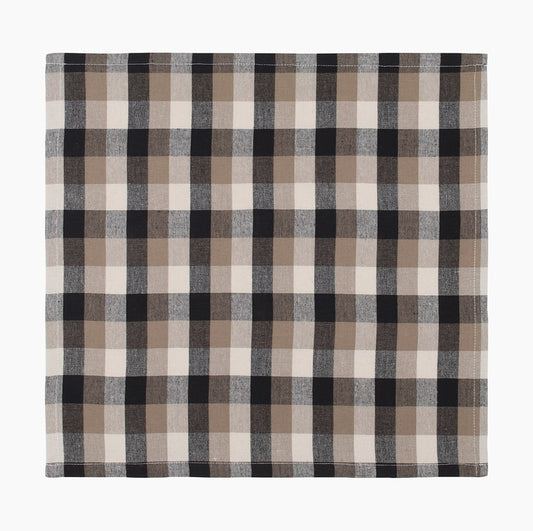 Giant Check Napkin S/4 Black