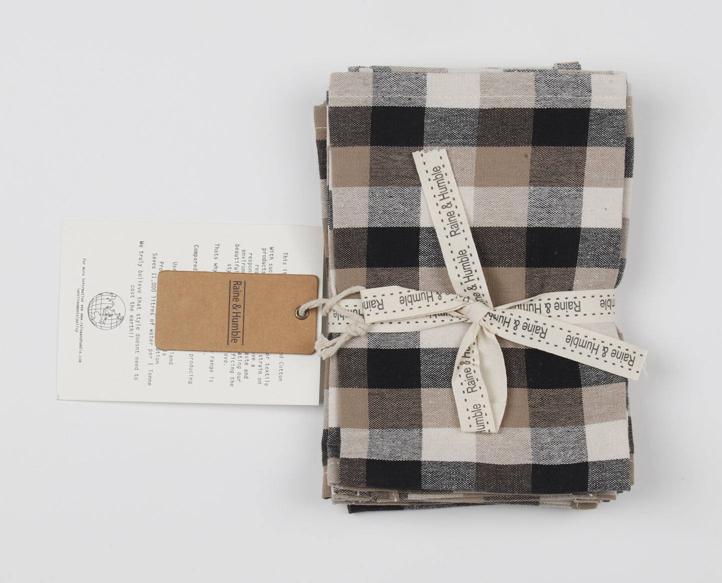 Giant Check Napkin S/4 Black