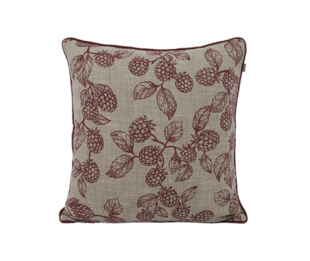 BERRY PRINT CUSHION 45x45CM - RED