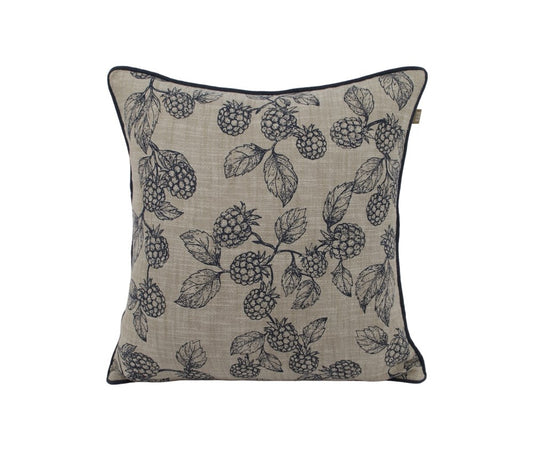BERRY & BUG PRINT CUSHION 45x45CM - BLUE