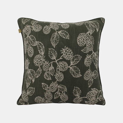 BERRY PRINT CUSHION 45x45CM - OLIVE