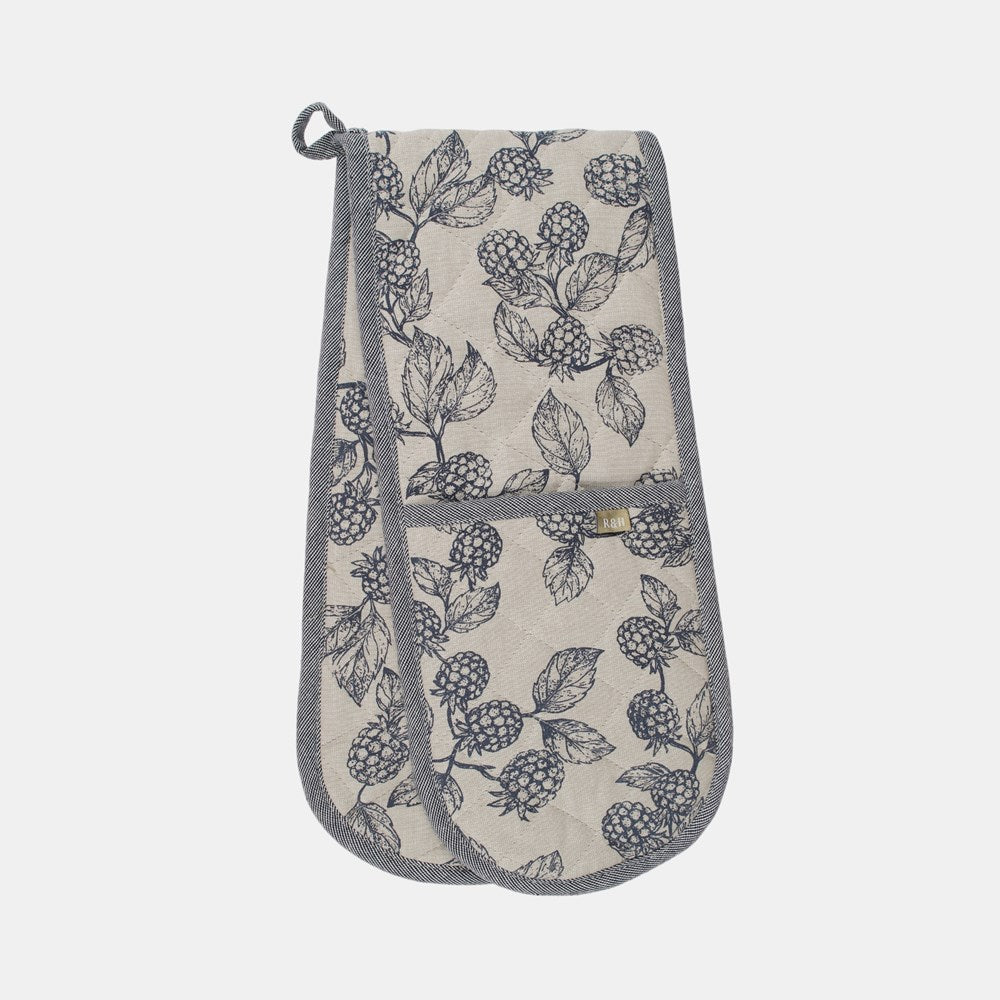 BERRY & BUG DOUBLE OVEN GLOVE BLUE