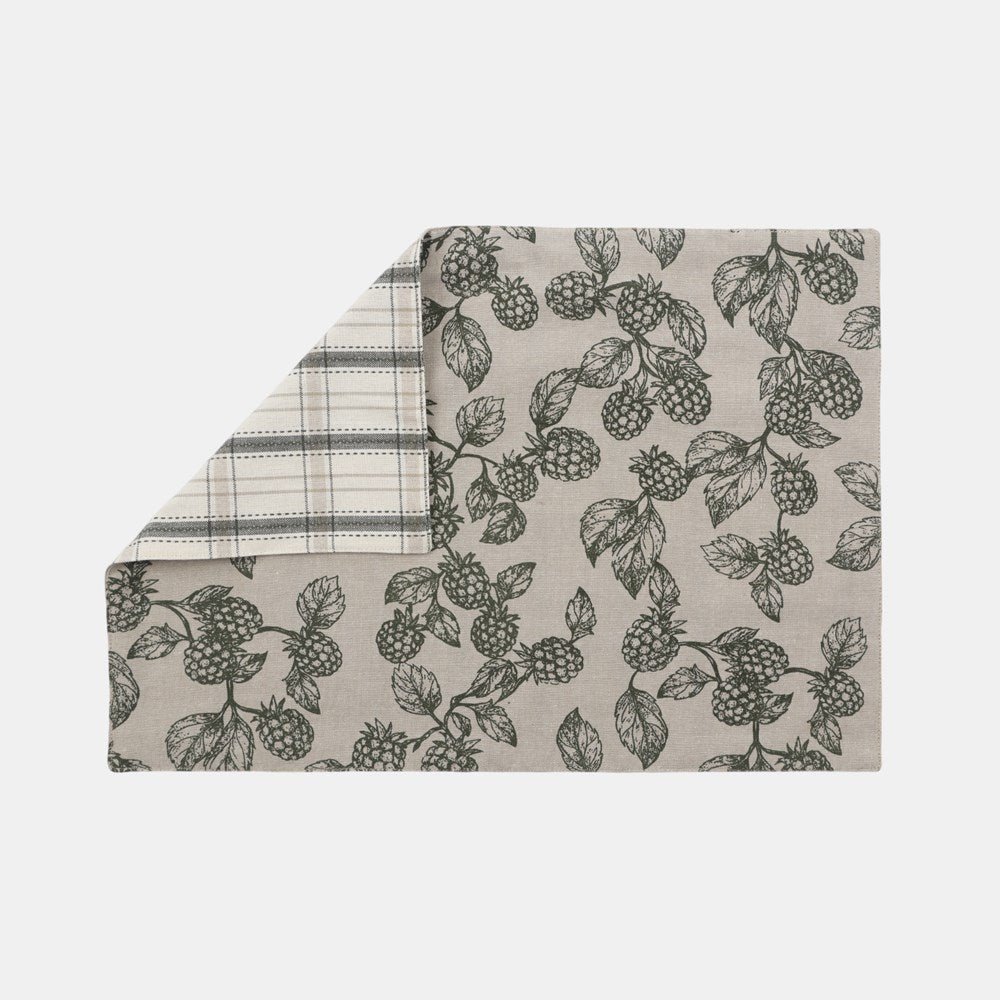 BERRY REVERSABLE PLACEMAT OLIVE - S4
