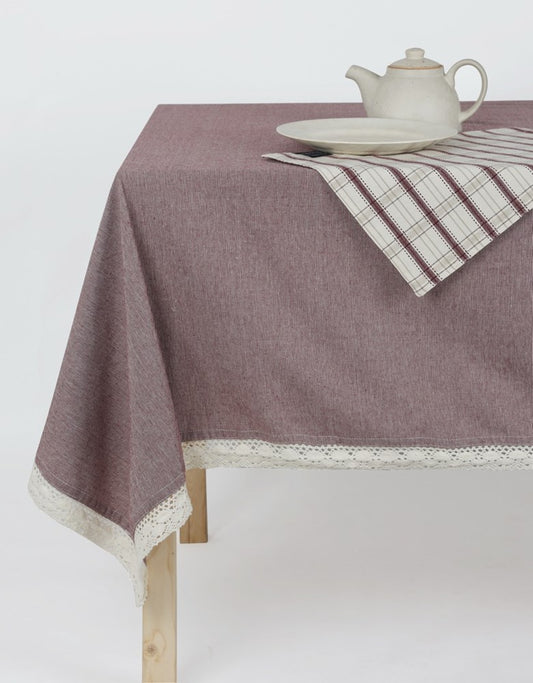 BERRY THIN STRIPE TABLE CLOTH RED