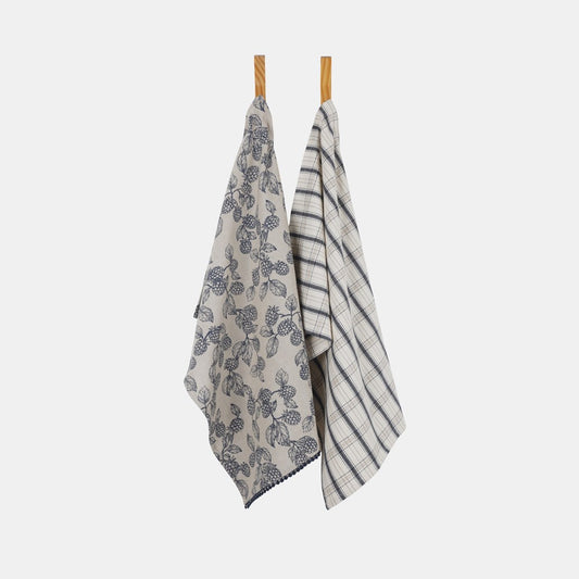 BERRY TEA TOWEL PACK OF 2 BLUE