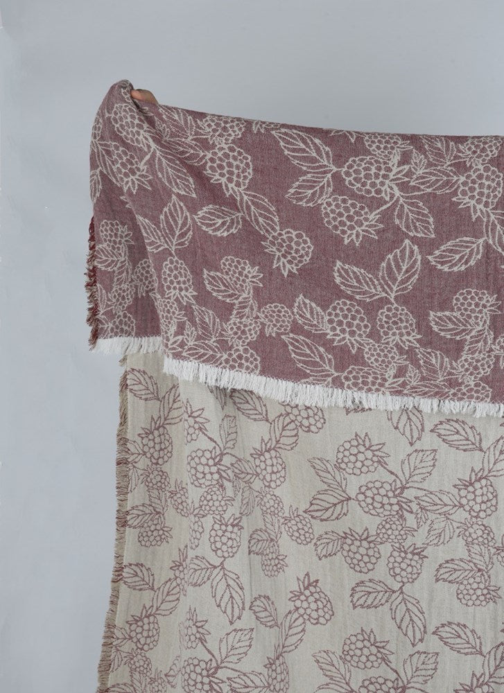 BERRY & BUG JACQUARD THROW RED