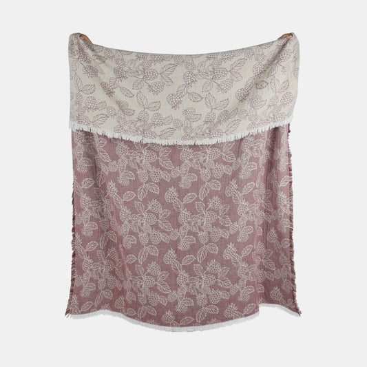 BERRY & BUG JACQUARD THROW RED