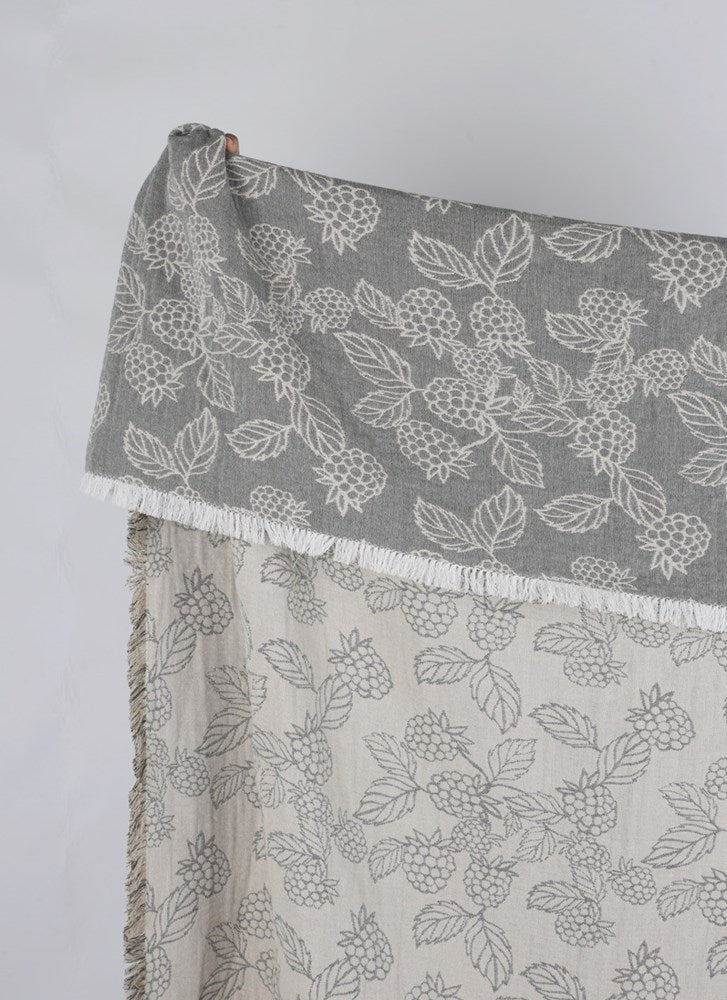 BERRY & BUG JACQUARD THROW OLIVE