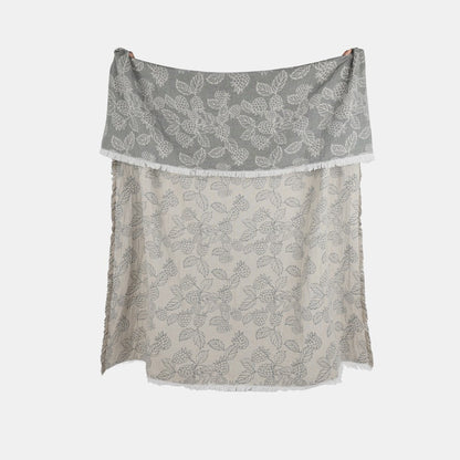 BERRY & BUG JACQUARD THROW OLIVE