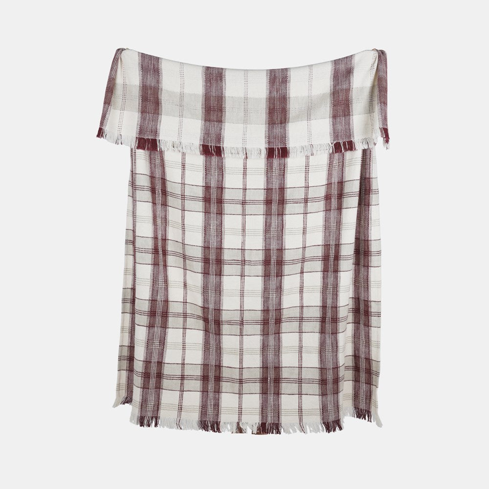 BERRY & BUG CHECKD TEXTURED THROW RED