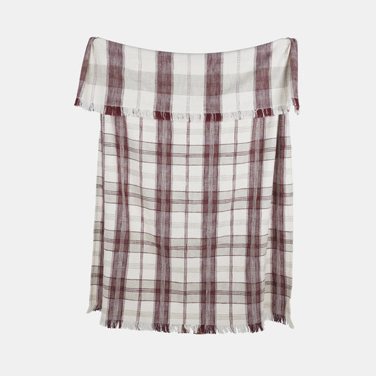 BERRY & BUG CHECKD TEXTURED THROW RED