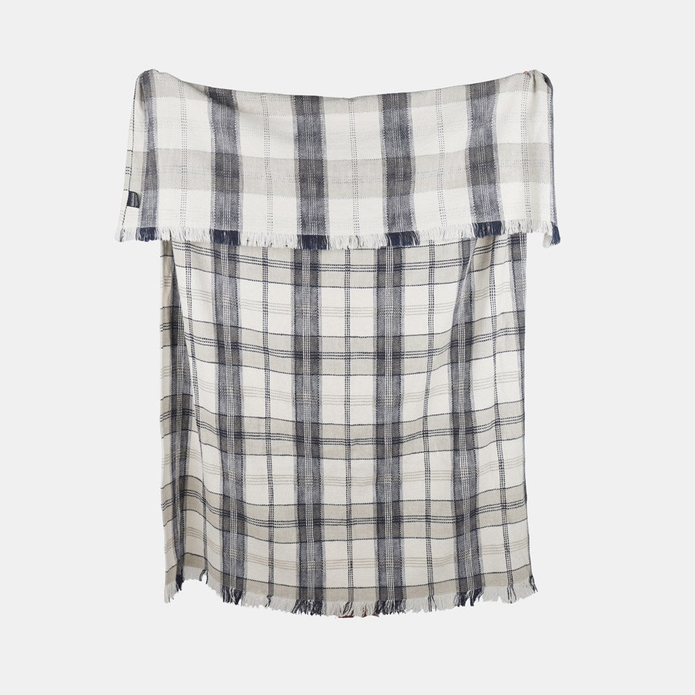 BERRY & BUG CHECKD TEXTURED THROW BLUE