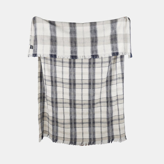 BERRY & BUG CHECKD TEXTURED THROW BLUE