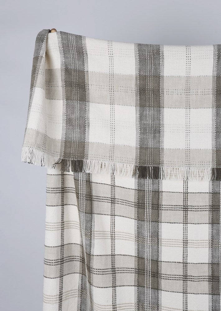 BERRY & BUG CHECKD TEXTURED THROW OLIVE