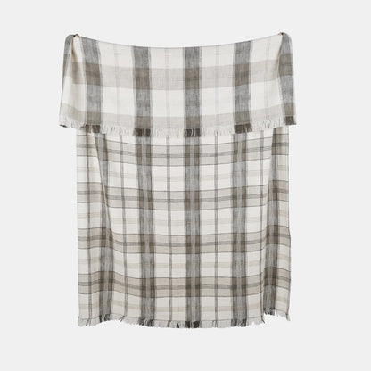 BERRY & BUG CHECKD TEXTURED THROW OLIVE