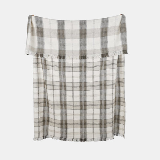 BERRY & BUG CHECKD TEXTURED THROW OLIVE